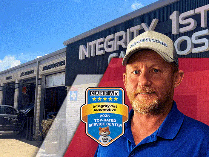 The manager of the Mansfield Integrity 1st Car Pros shop, outside the building