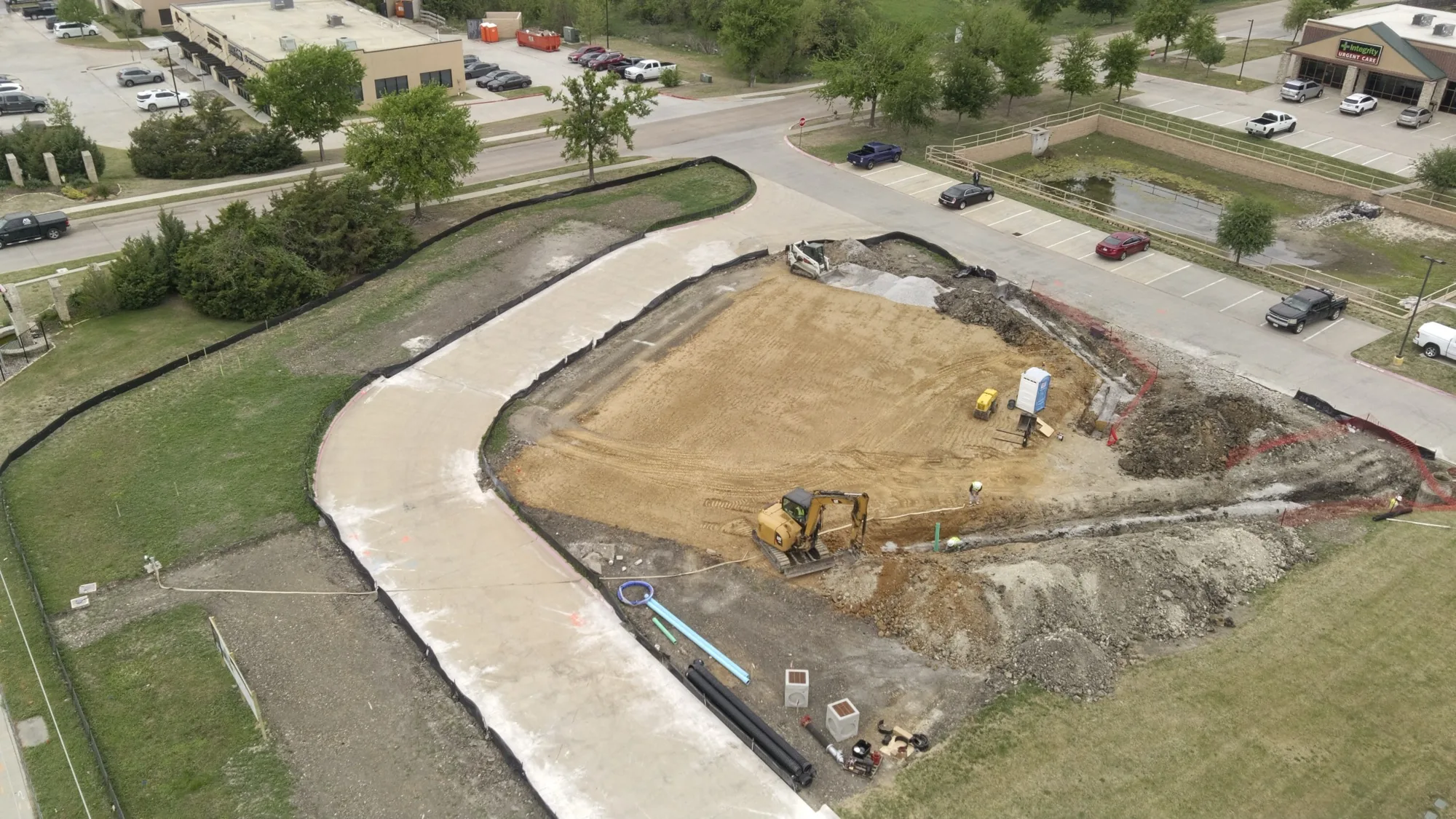 Digging starts. Integrity 1st Car Pros Anna, TX construction progress